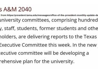 Screen shot from https://president.tamu.edu/messages/office-of-the-president-monthly-update-dec-2025.html