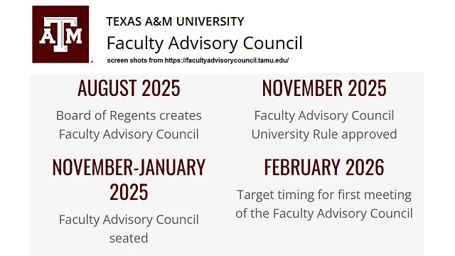 Screen shots from https://facultyadvisorycouncil.tamu.edu/