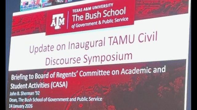 Texas A&M System Board Of Regents Committee Hears Plans For An A&M Student Symposium To Be Held On Muster Day
