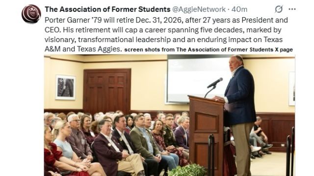 Leadership Transition Announced At Texas A&M’s Association Of Former Students