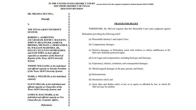 Fired Texas A&M English Professor Files A Federal Lawsuit Seeing Reinstatement And Damages