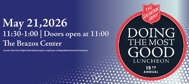 Bryan/College Station Salvation Army Announces Details Of This Year’s Major Fundraiser