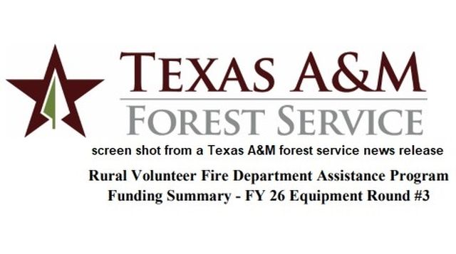 Brazos Valley Recipients Of The Third Round Of Volunteer Fire Department Grants From The Texas A&M Forest Service