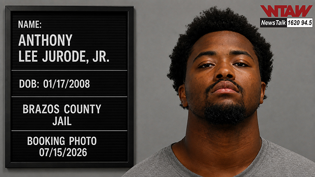 Booking photo of Jurode, Jr. at the Brazos County Jail
