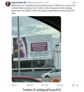 Screenshot from Mayra Flores Twitter/X account @MayraFlores4TX