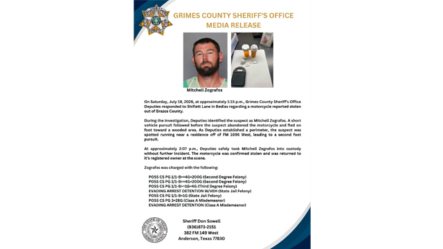 Press Release from Grimes County Sheriff's Office